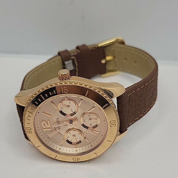 Fossil Stella ES3815 Women's Brown Leather Analog Dial Quartz Wrist Watch BC997 - Picture 6 of 10